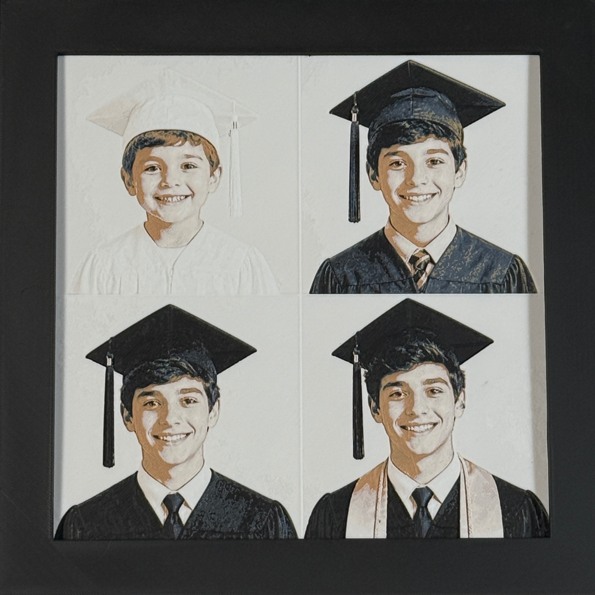 Custom Photo Art by WTx3D — a customer photograph rendered as framed 3D layered art