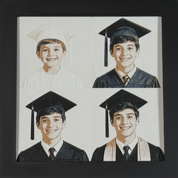 Custom Photo Art by WTx3D — a customer photograph rendered as framed 3D layered art