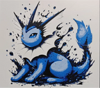 Blue spike monster framed layered 3D art with icy blue contrast