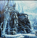 Framed 3D layered art piece featuring a fantasy ice king in a blue palette.