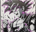 Purple battle warrior framed layered 3D art with bold purple energy accents