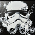 Framed 3D layered art piece featuring Sci-fi trooper layered art in grayscale palette in a black frame