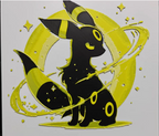 Yellow moon monster framed layered 3D art with black and yellow contrast