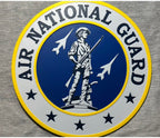 Framed 3D layered art piece featuring the Air National Guard emblem on a gray background.