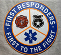 Framed 3D layered art piece featuring the First Responders emblem with colorized accents.