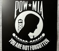 Framed 3D layered art piece featuring the POW/MIA flag in grayscale.