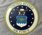 U.S. Air Force emblem layered art on gray background