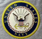 Framed 3D layered art piece featuring the U.S. Navy emblem on a gray background.