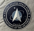 Framed 3D layered art piece featuring the U.S. Space Force emblem on a gray background.