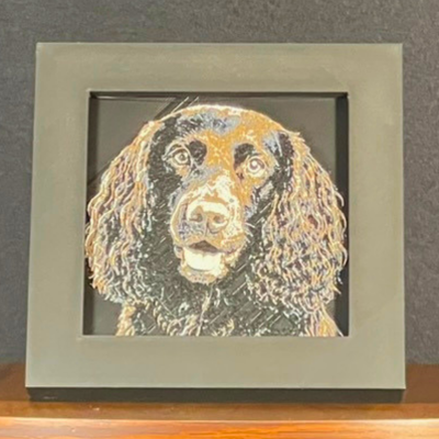 Brown Spaniel Framed Layered 3D Art