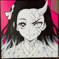 Split Form Horned Demon Girl Pink Background Framed 3D Layered Art