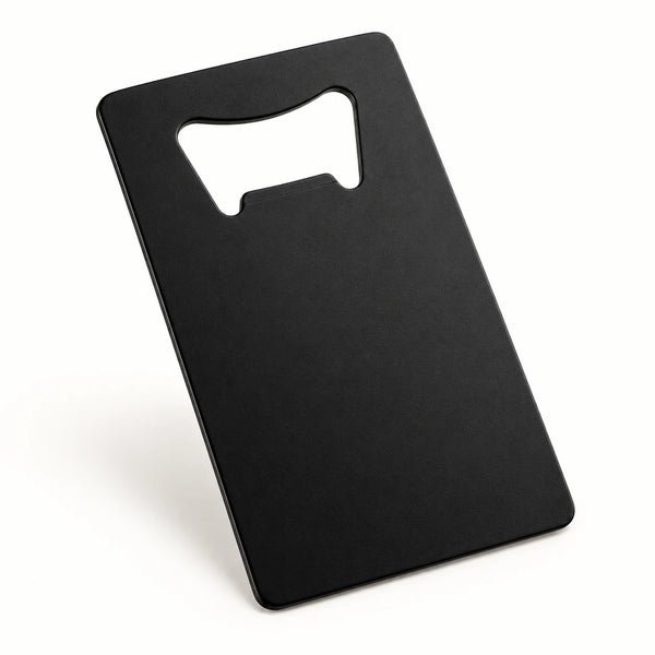 Black metal card-style bottle opener blank