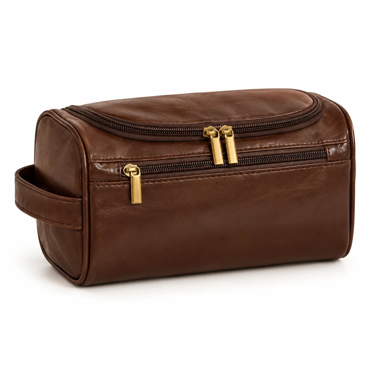 Brown hanging toiletry bag blank