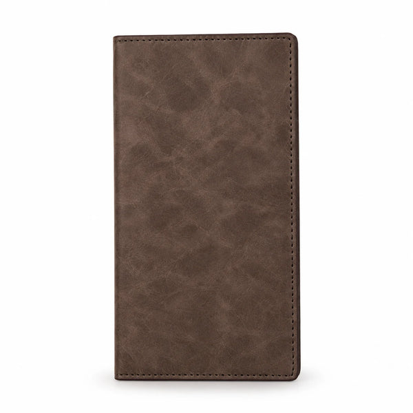 Brown travel wallet blank, closed