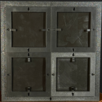Back of a WTx3D four-panel framed 3D layered art set showing the modular four-panel construction, keyhole wall hangers and turn clips. Wall mounted - this size does not include an easel stand.