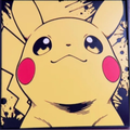 Yellow electric monster with pointed ears, round red cheeks, large dark eyes, and a lightning-shaped tail