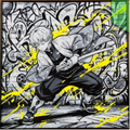 Yellow Lightning Swordsman Graffiti Framed 3D Layered Art